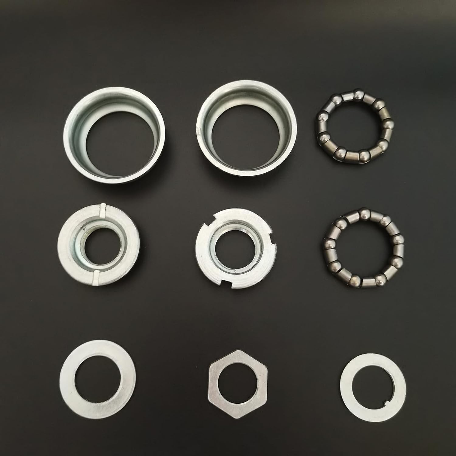 2" Silver One-Piece Bottom Bracket Bearing Cup Set for Bicycle