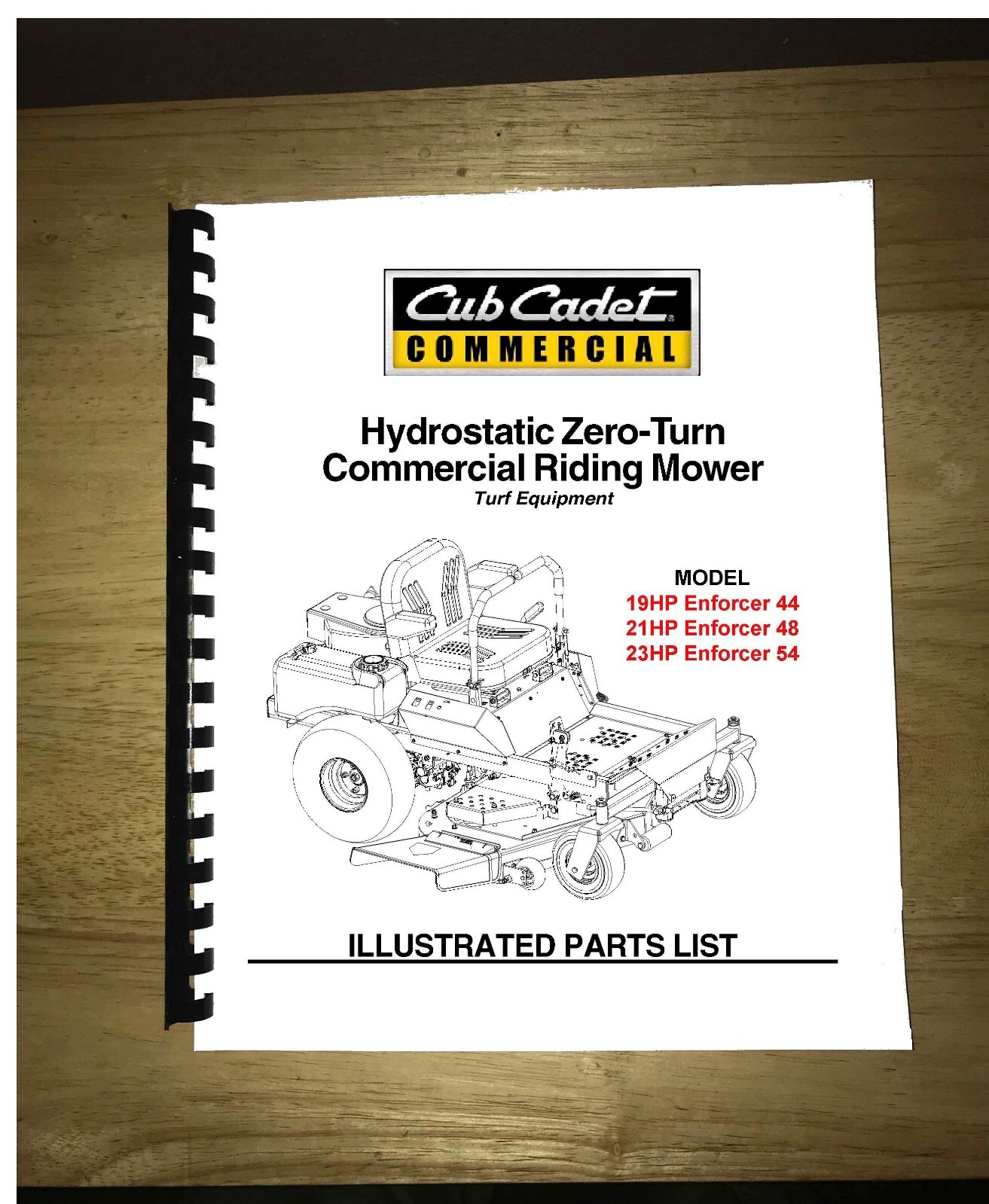 Cub Cadet Hydrostatic ZeroTurn Riding Mower Part Manual Model#.Enforcer 44 48 54