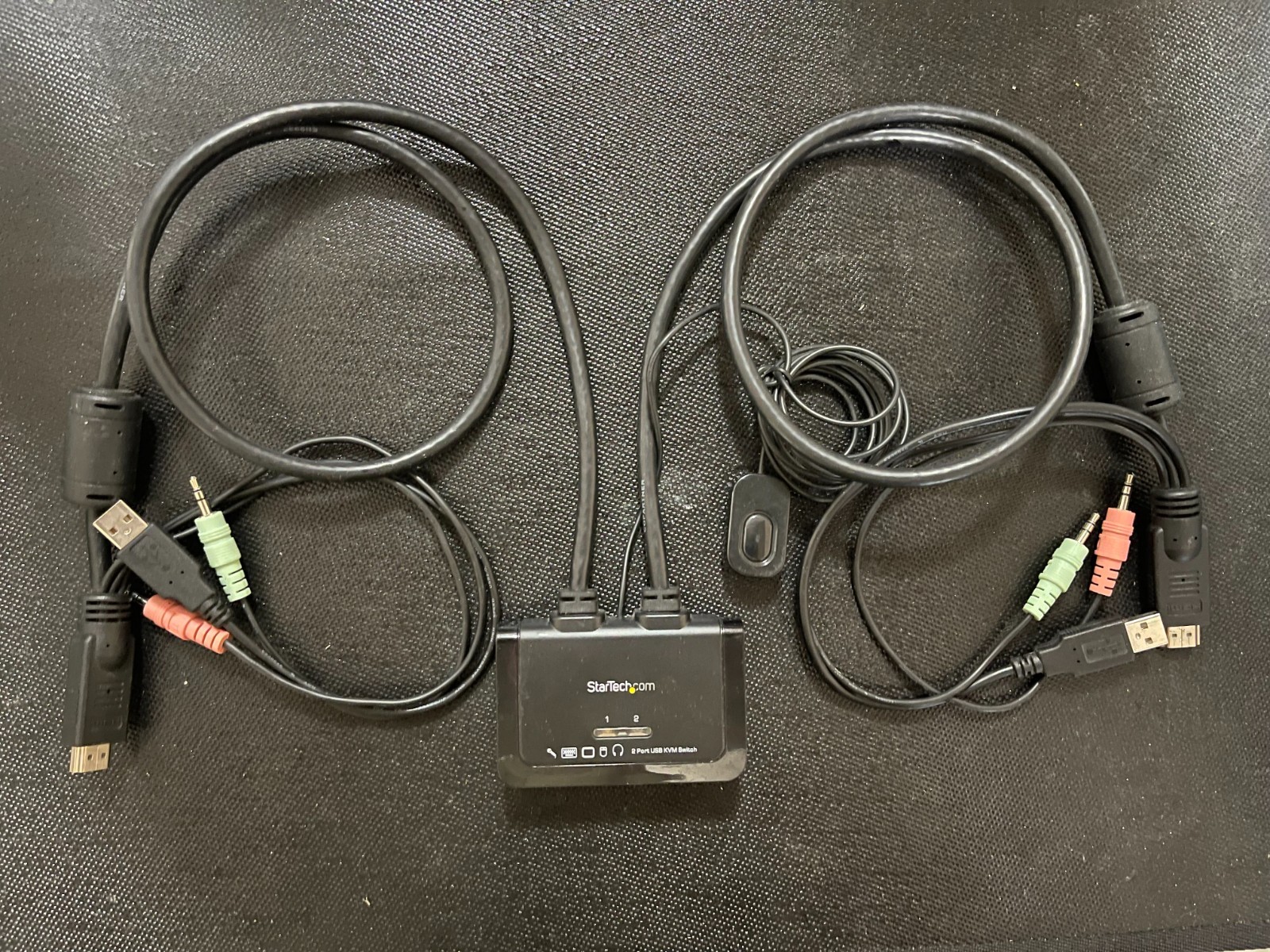 StarTech 2 Port USB HDMI Cable KVM Switch with Audio and Remote SV211HDUA