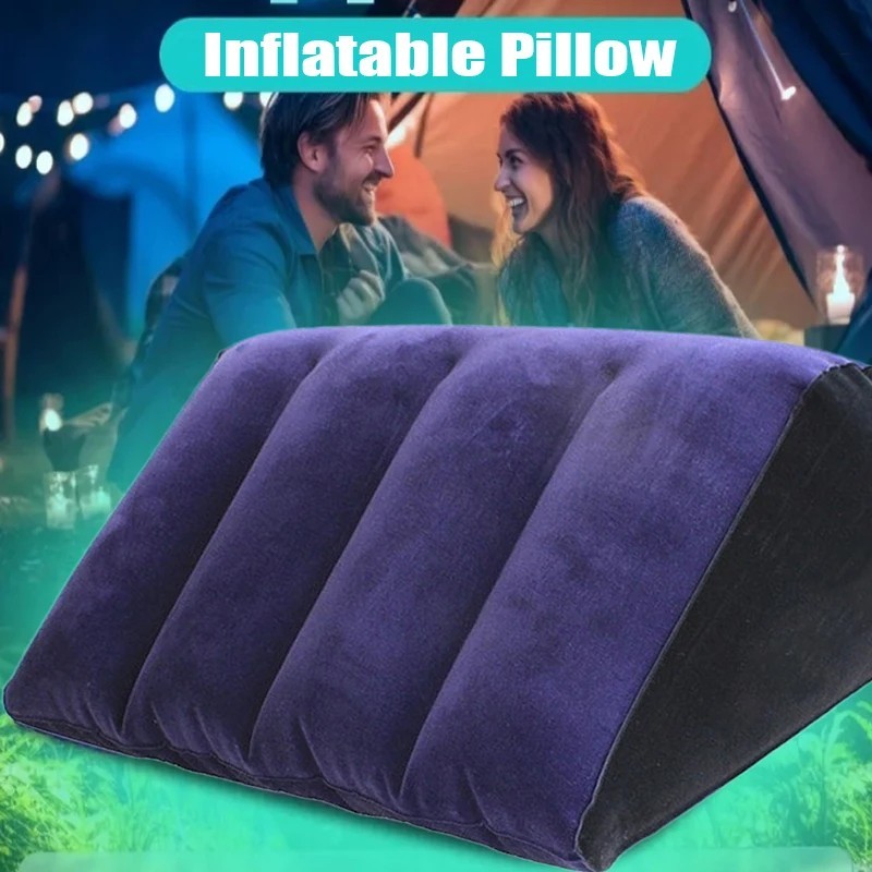 Inflatable Wedge Pillow for Travel Lightweight Lumbar Leg Support Pillow Yoga Po