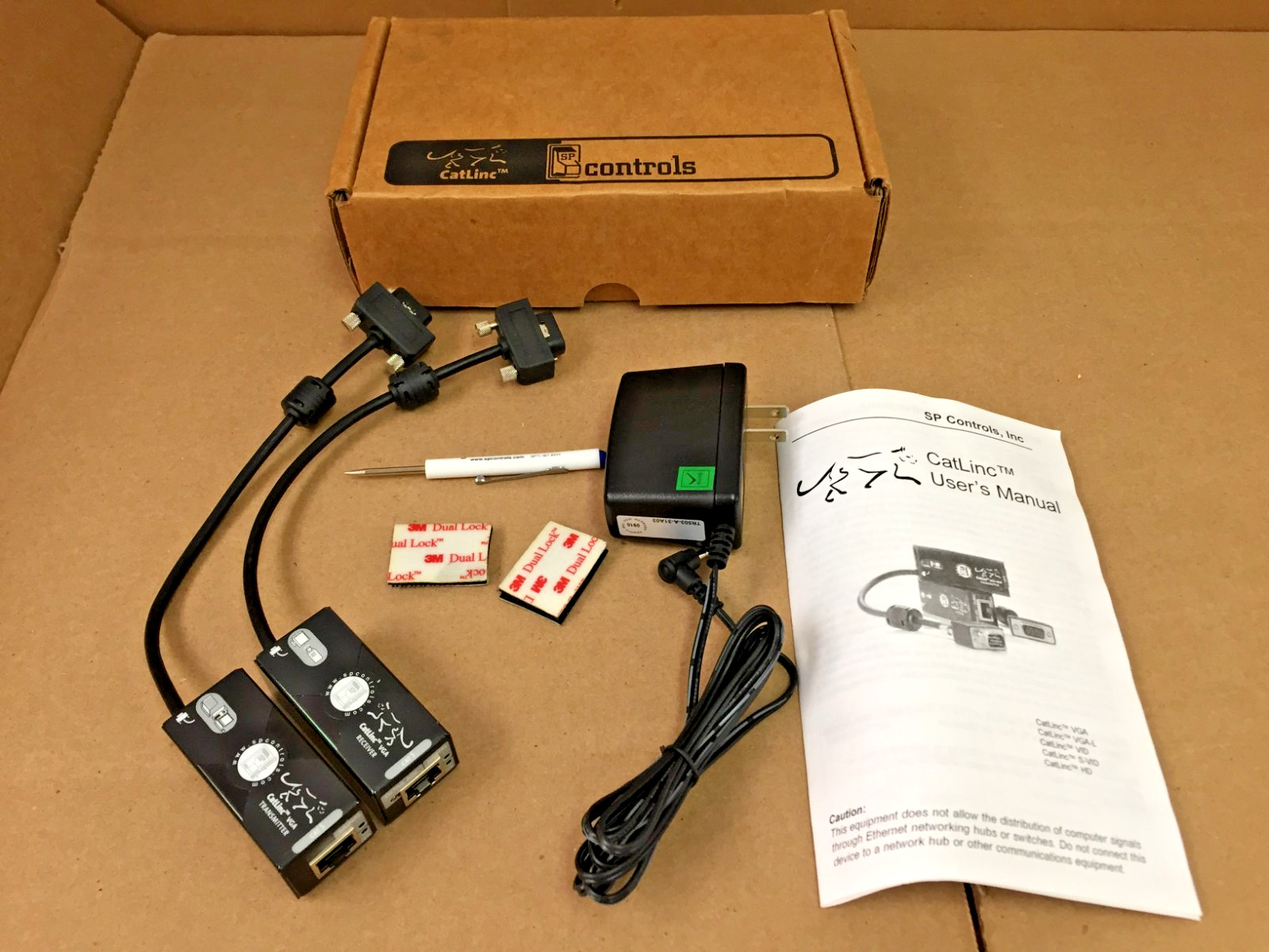 SP Controls Catlinc VGA Transmitter Receiver Audio/Video Apparatus 38ZT Complete