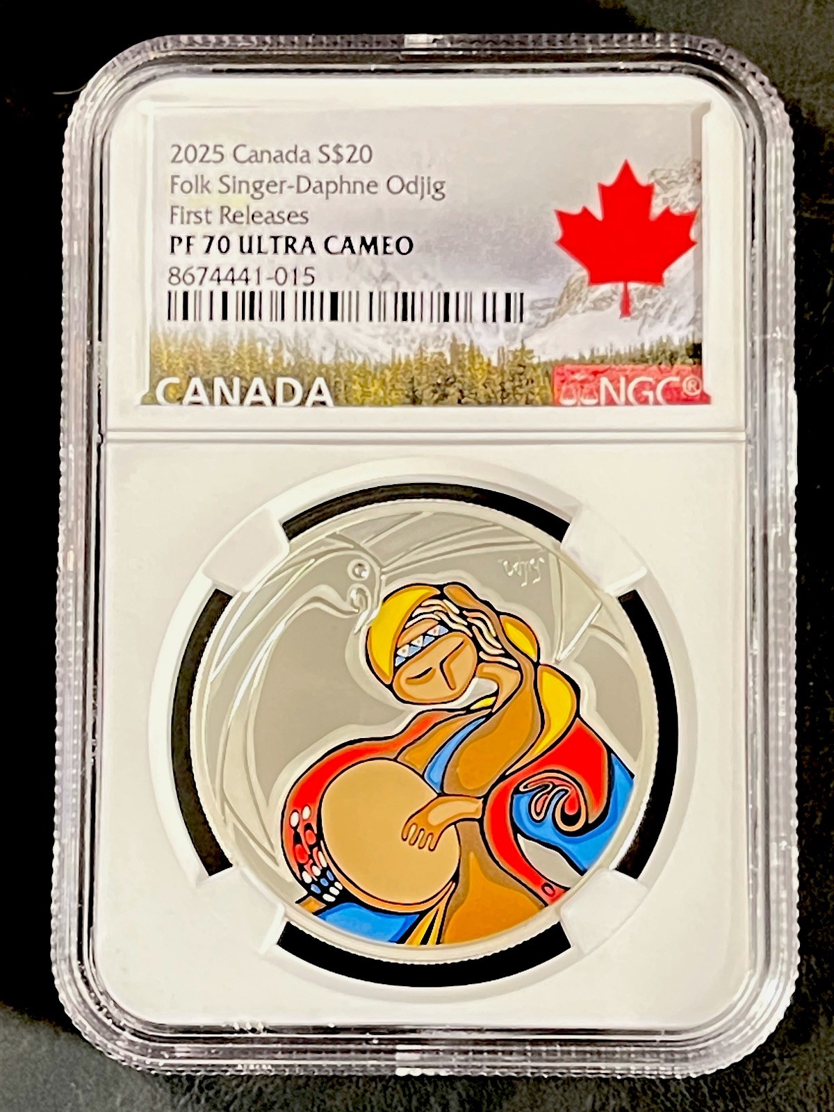 2025 $20 CANADA 1OZ SILVER NGC PF70 UCAM FOLK SINGER DAPHNE ODJIG FIRST RELEASES