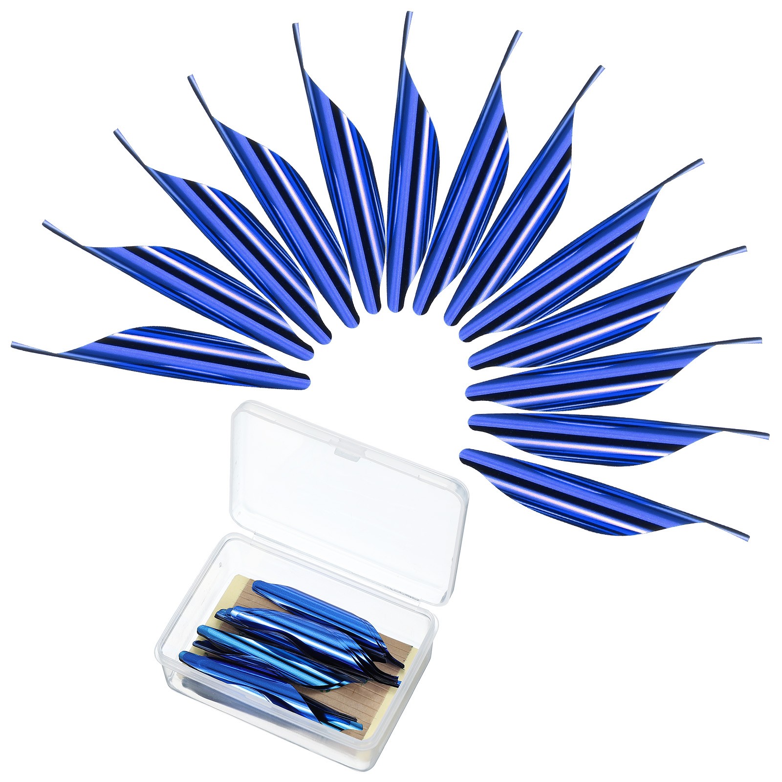 50pcs Arrows Spin Vanes 1.8 Inch Plastic Arrow Fletching Right Twist, Blue