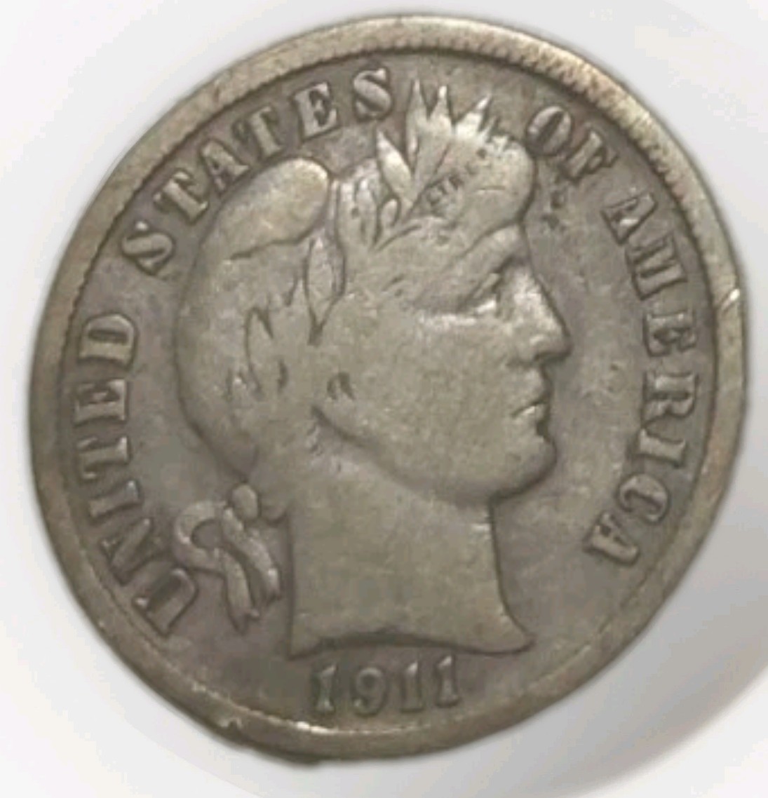 1911-D Barber Dime Ten Cent US Coin Fine + Full Liberty Free Post