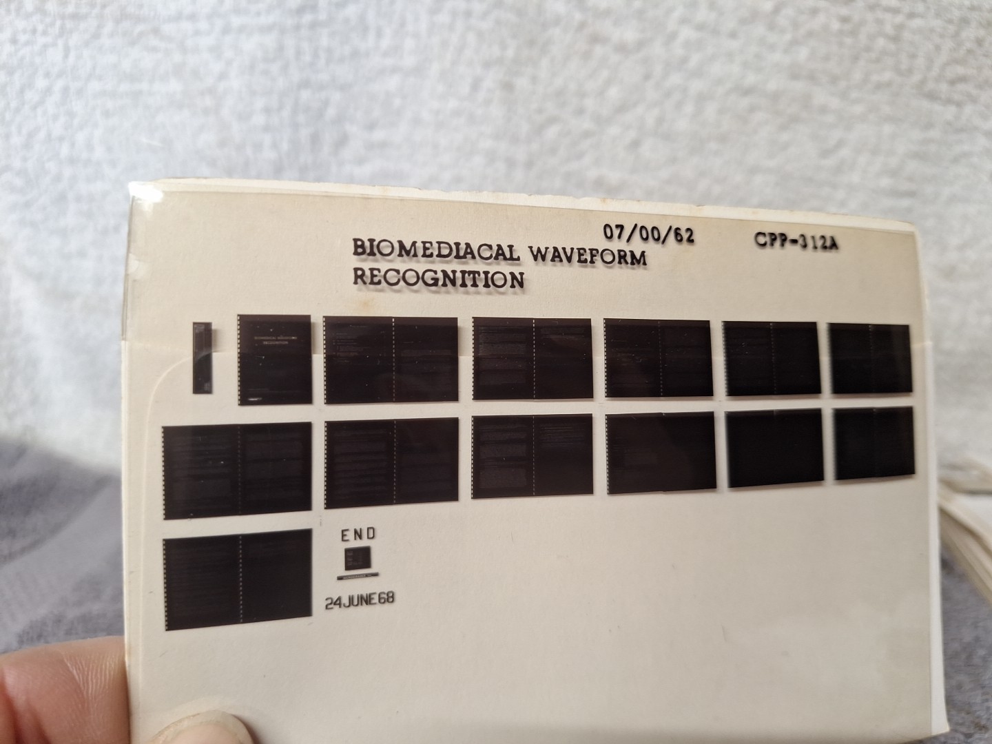 Vtg Military Microfiche Biomedical Waveform Regonition 1962 CPP-312A