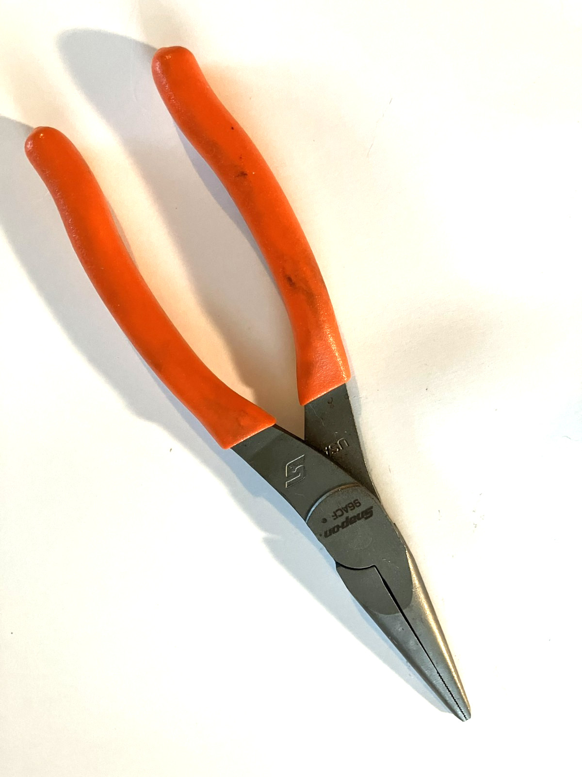New Snap-on™ 96ACFO 8" long Needle Nose Pliers with Orange Vinyl Grip