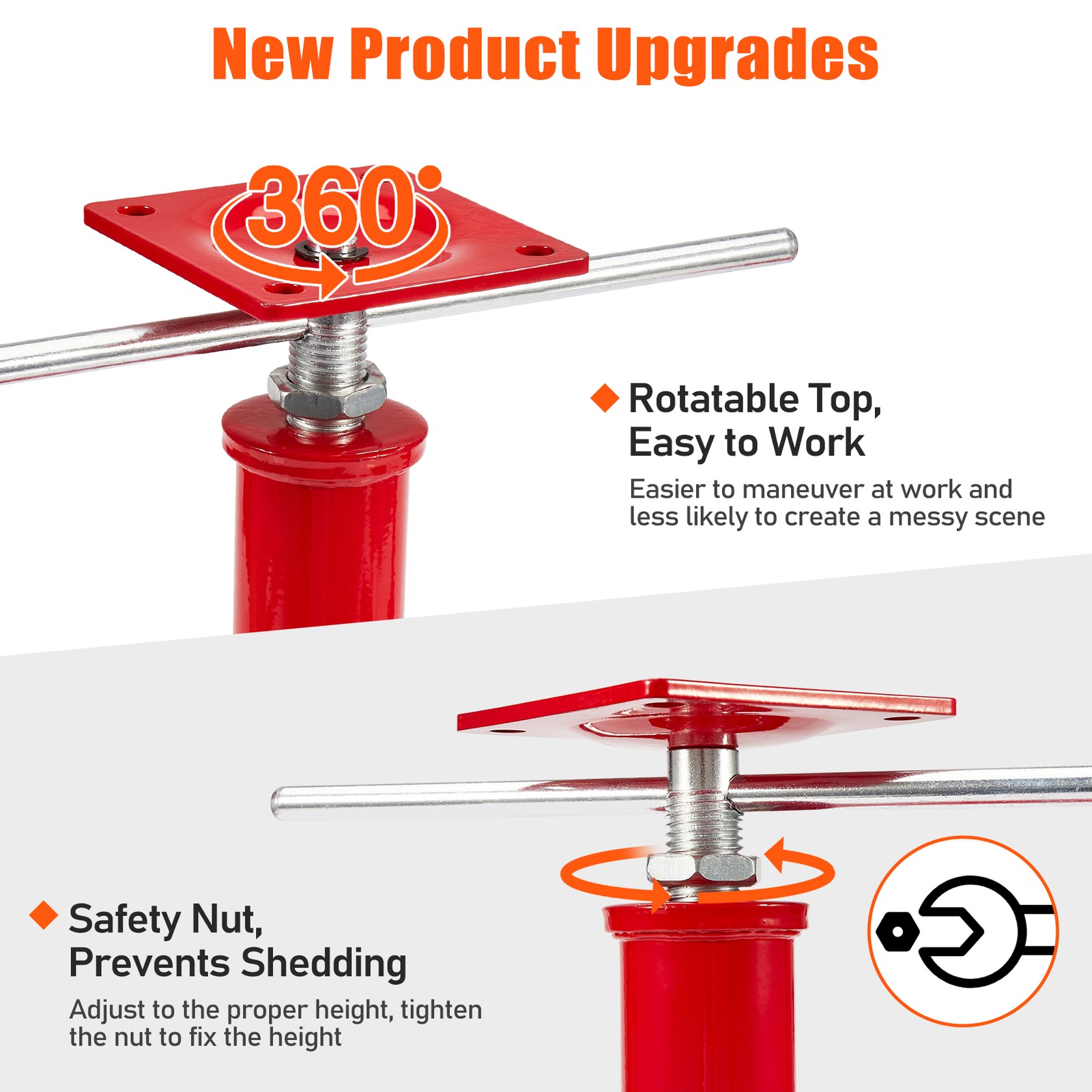 2 Pack House Jacks for Leveling Crawlspace - 11 to 16 Inch Adjustable Support