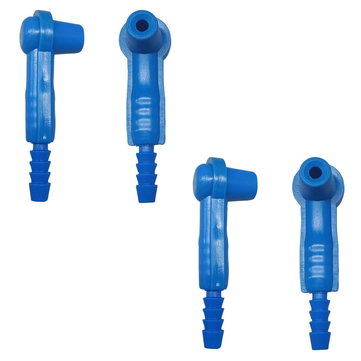 4PCS Brake Fluid Bleeder Bleeding Connectors, Car Oil 2.62×0.69 inch, Blue