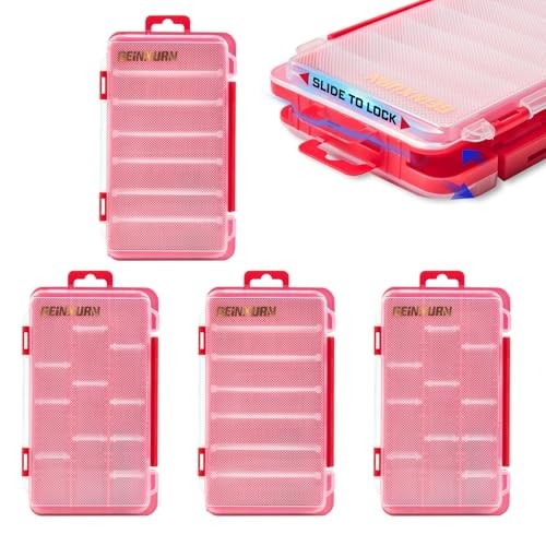 Small Flat Storage Parts Organizer, 4Pcs Red Portable Transparent Flat-4pcs