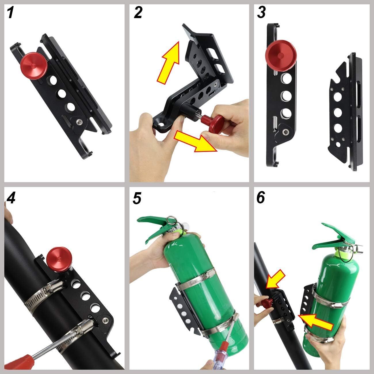 For Jeep JK UTV Car Roll Bar Fire Extinguisher Holder Mount Bracket Adjustable#