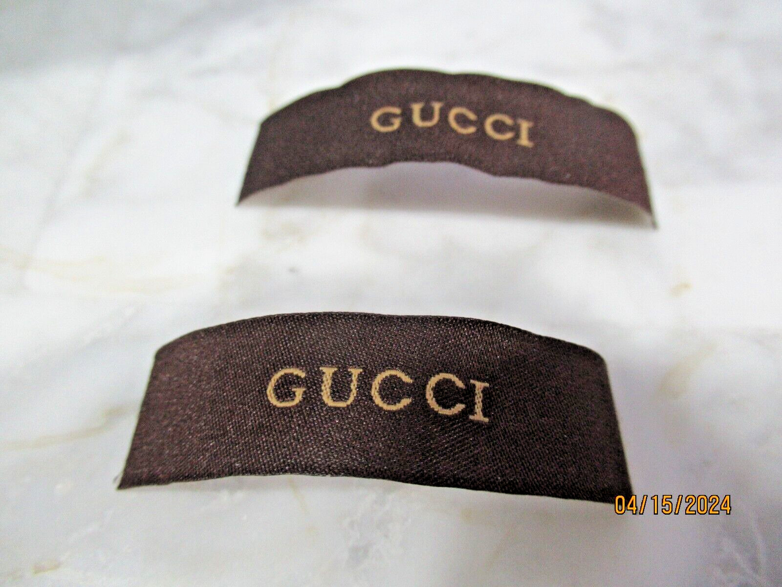 GUCCI 2 Clothing Designer Tag LABEL Replacement Sewing Accessories lot 2