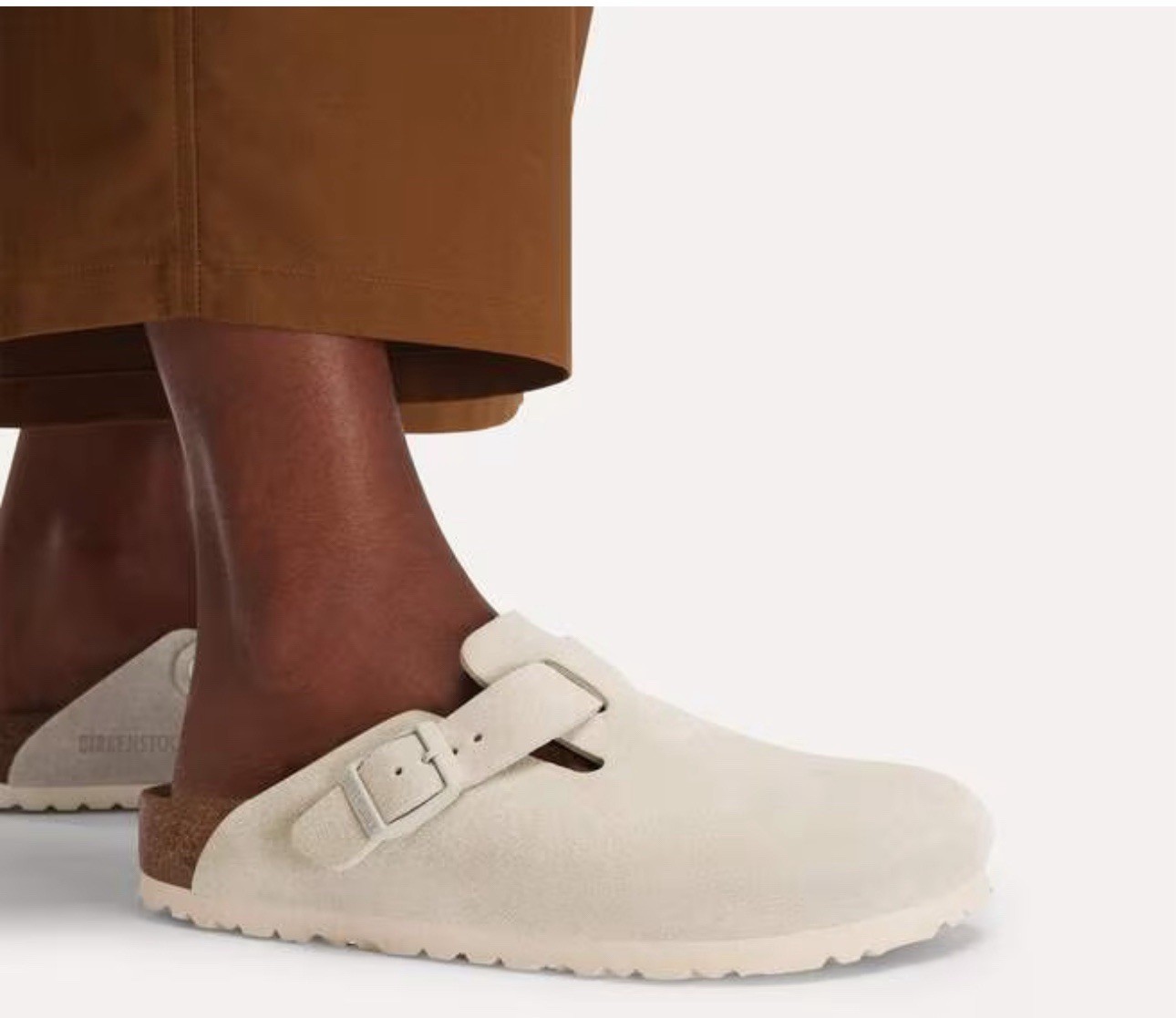 NIB Birkenstock Boston Soft Footbed Suede clogs in Antique White size 36/6