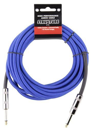 Stukture 1/4" Woven Instrument Cable,18'6" Blue, SC186BL