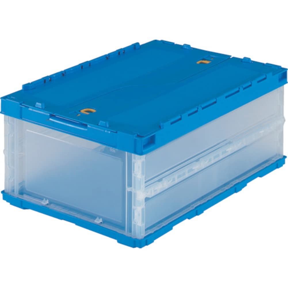TRUSCO Thin Folding Container 30Lrock with Lid Transparent TR-C30B-TM