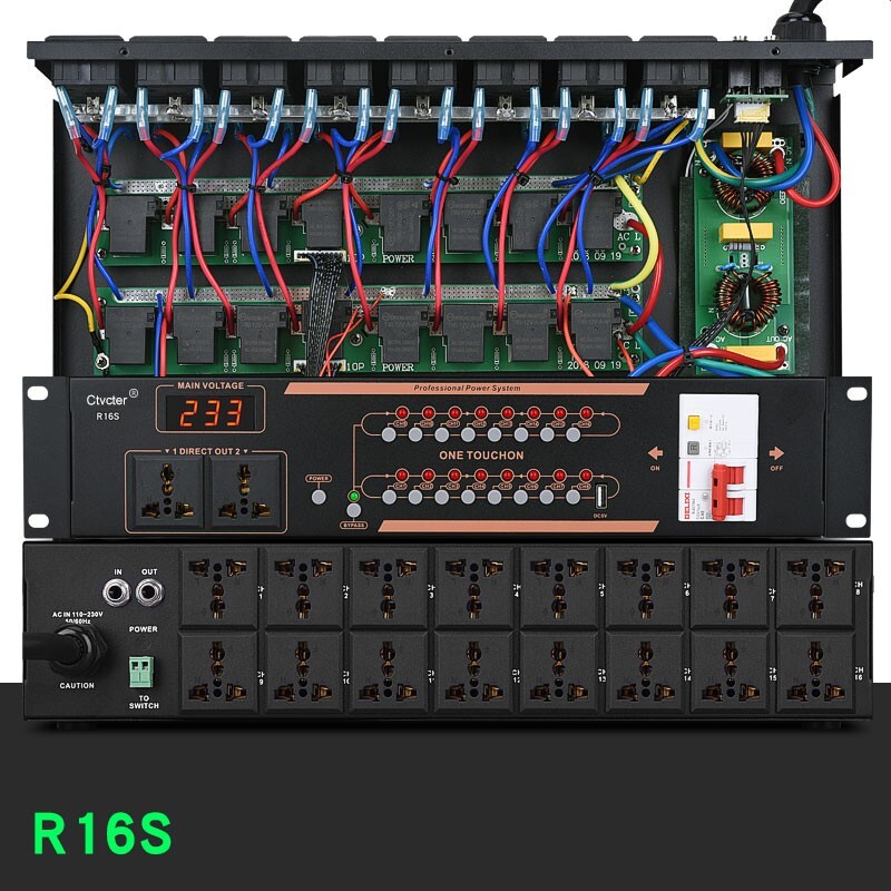 Ctvcter R16S 16CH Power Sequencer Power Supply Sequencer with Filtering