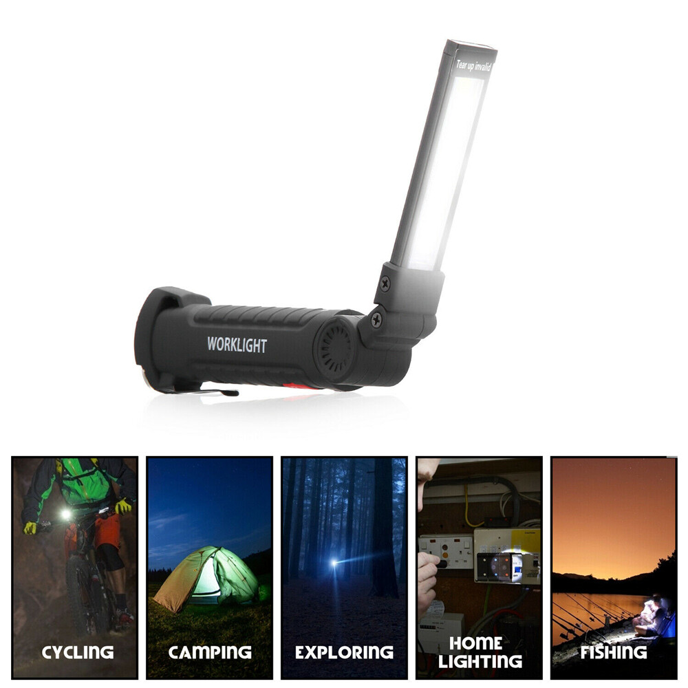 2Set Mechanic Flashlight Inspection Lamp Hand Torch COB LED Work Light+USB Cable