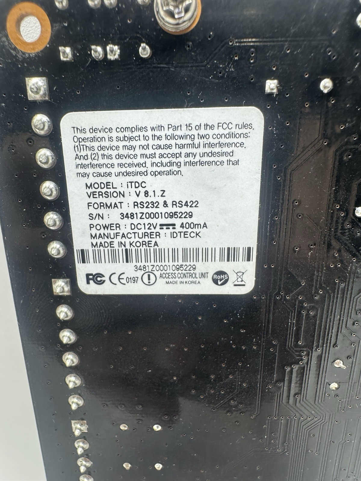 IDTECK ITDC 4 Door Access Control Board RF Logics (B)