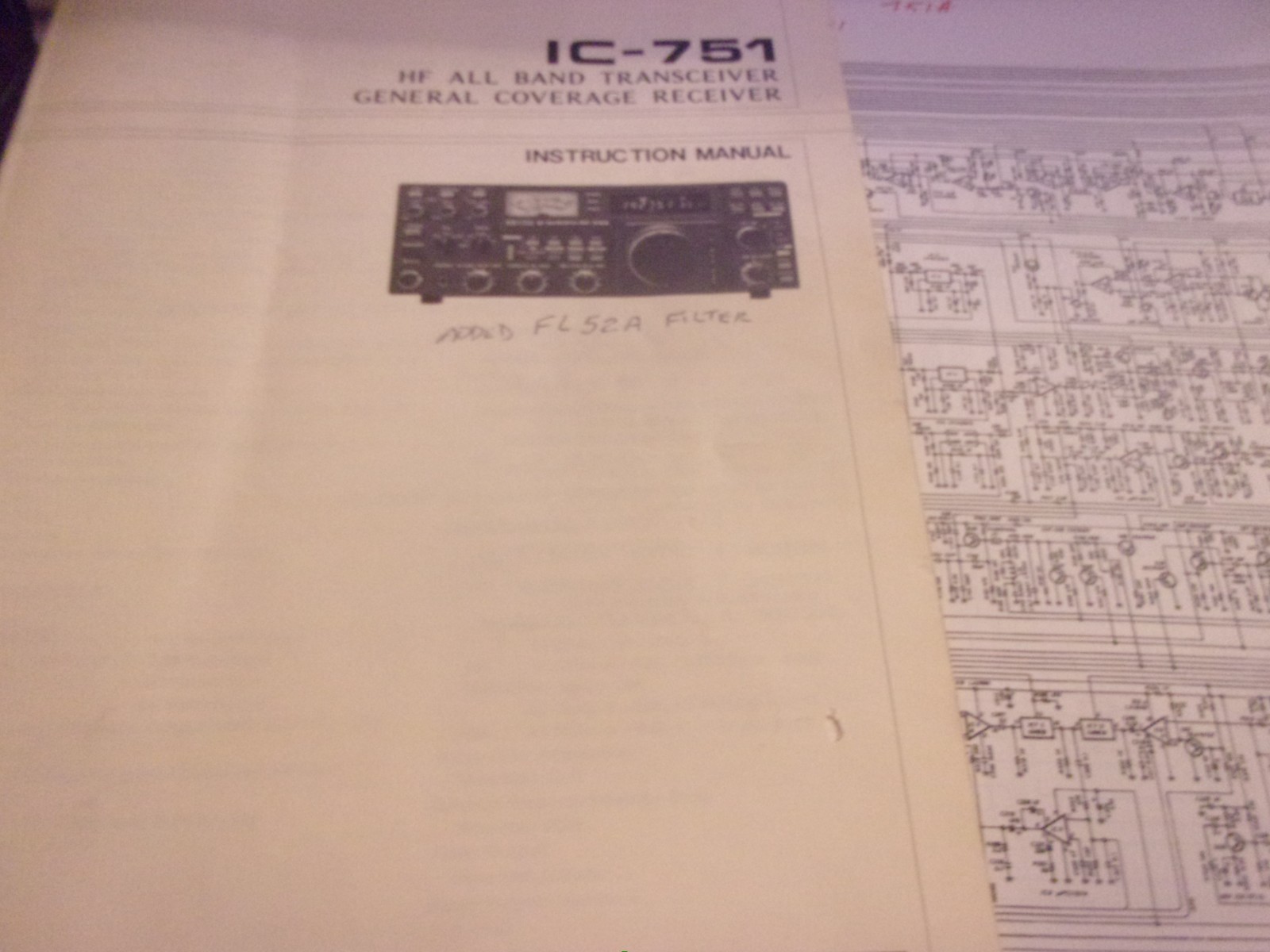 ICOM IC-751 HF All Band Transceiver Instruction Manual