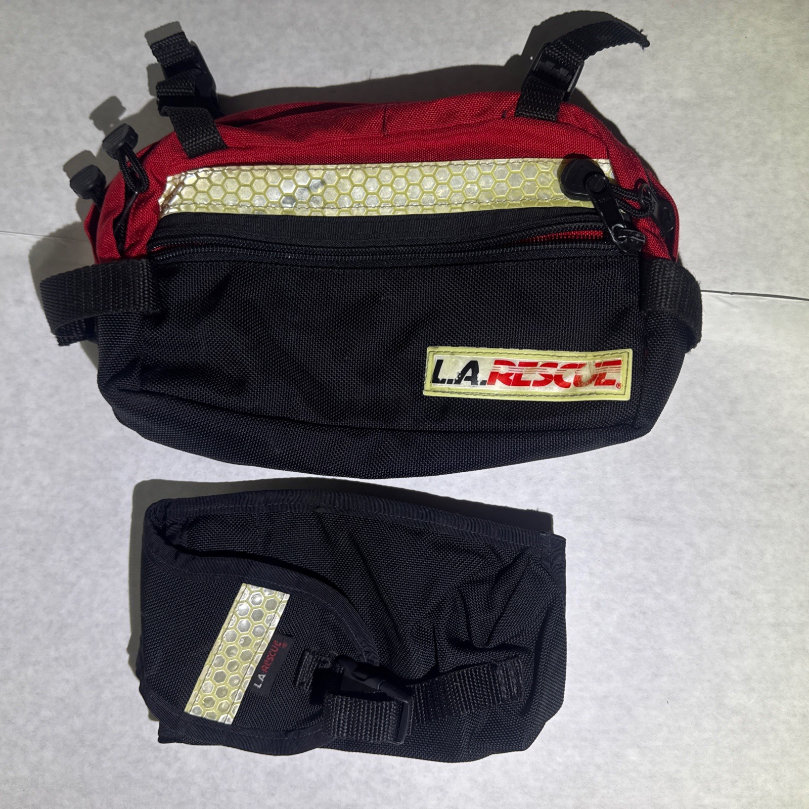 Lot Of 2 L.A. Rescue Wildland Firefighter EMS Search & Rescue Heavy Duty Pouches