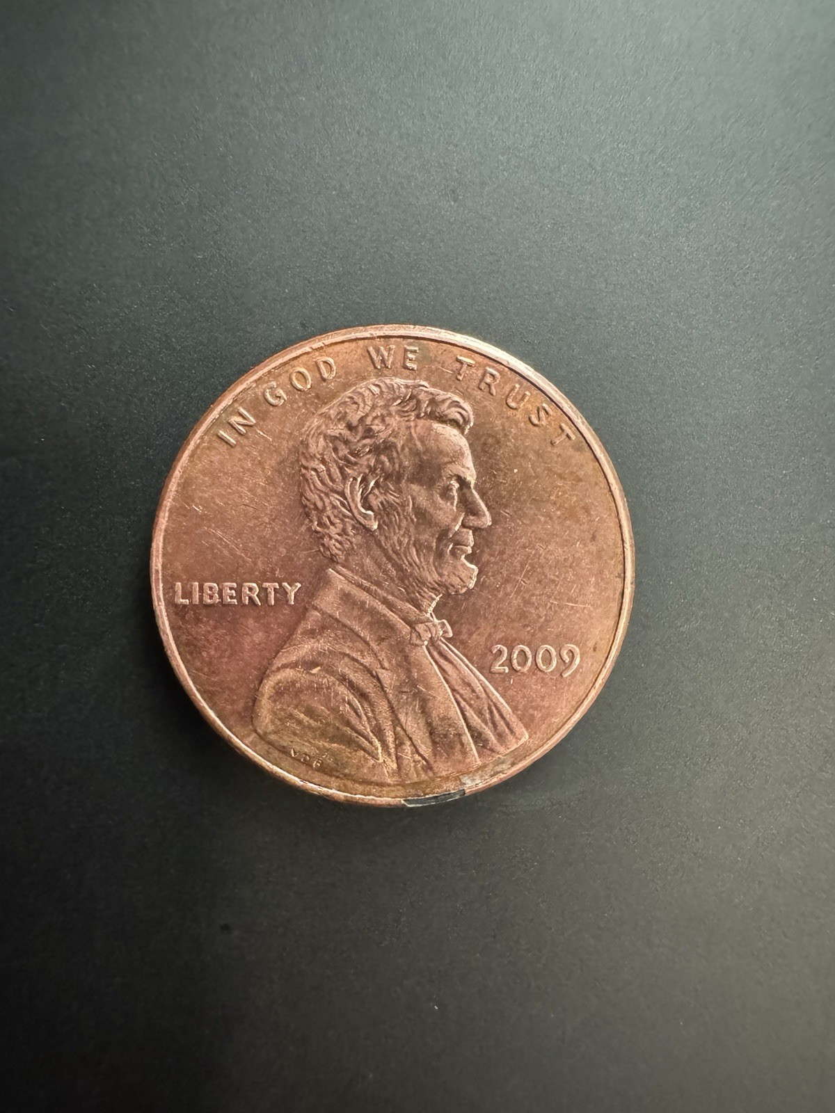 2009 No Mint Mark Memorial Lincoln Penny Offset Rim, Log Cabin Design