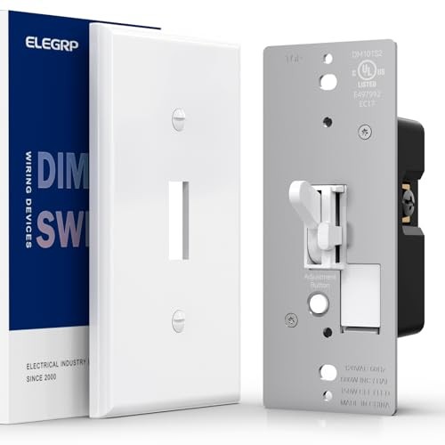 Digital Toggle Dimmer Switch for Dimmable LED, CFL and With Screws 1 White