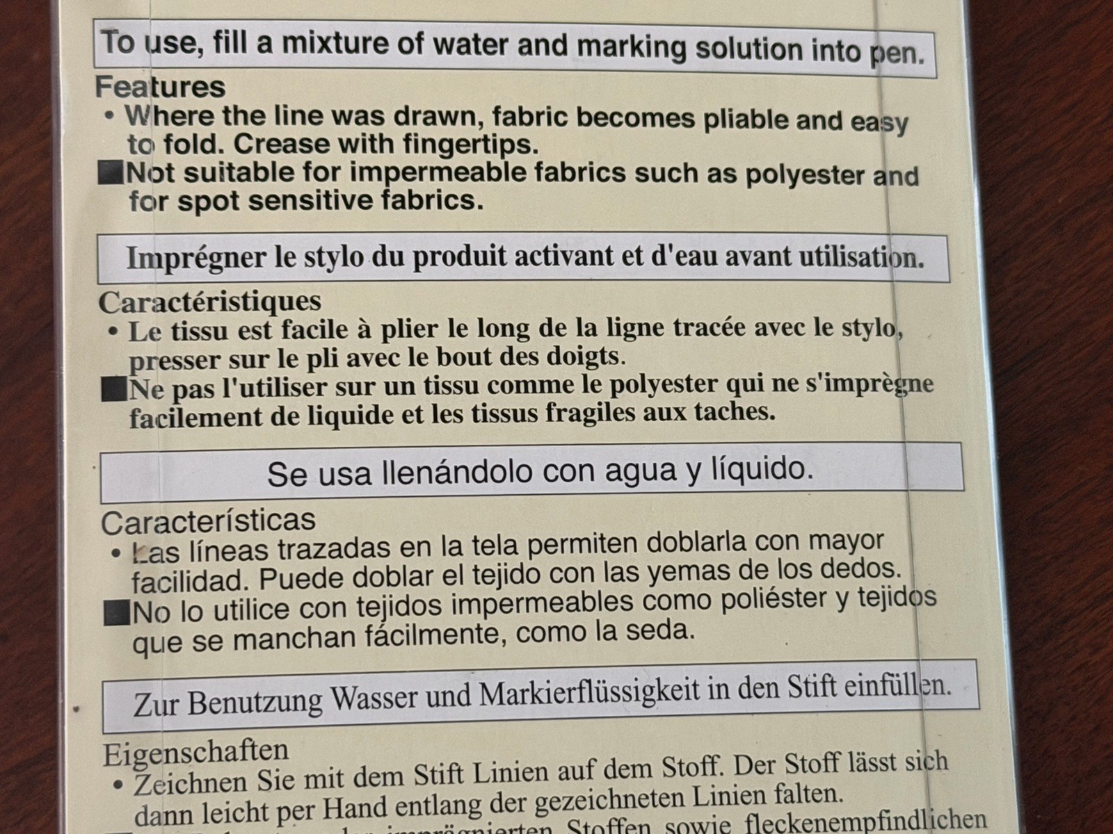 Clover Fabric Folding Pen Concentrated Marking Solution Included
