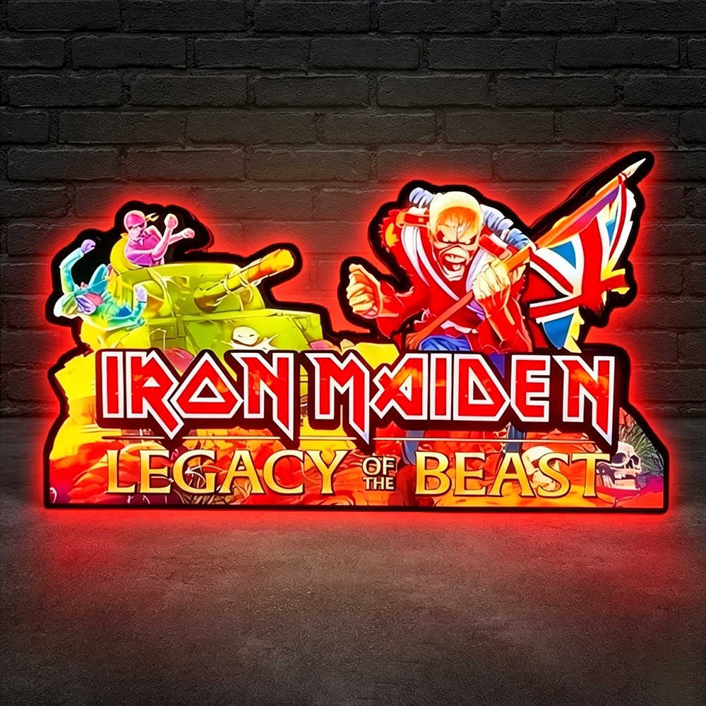 Iron Maiden Pinball Topper 3D Printed Lightbox Led Lightbox Gameroom Decor--