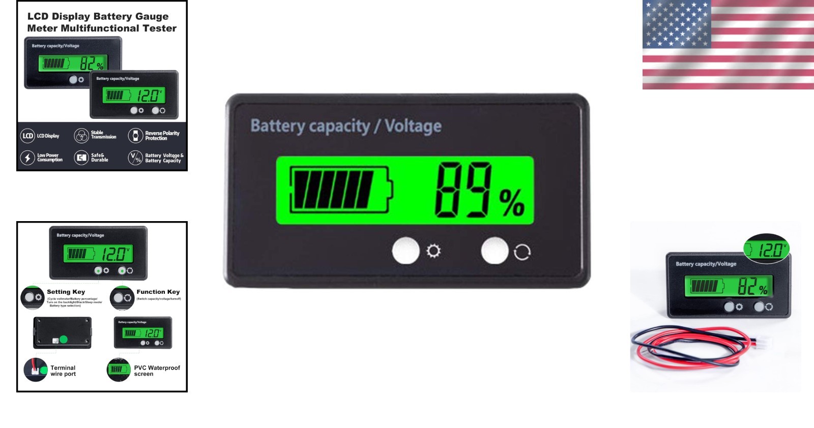 High-Performance Golf Cart Battery Indicator - Reverse Polarity Protection
