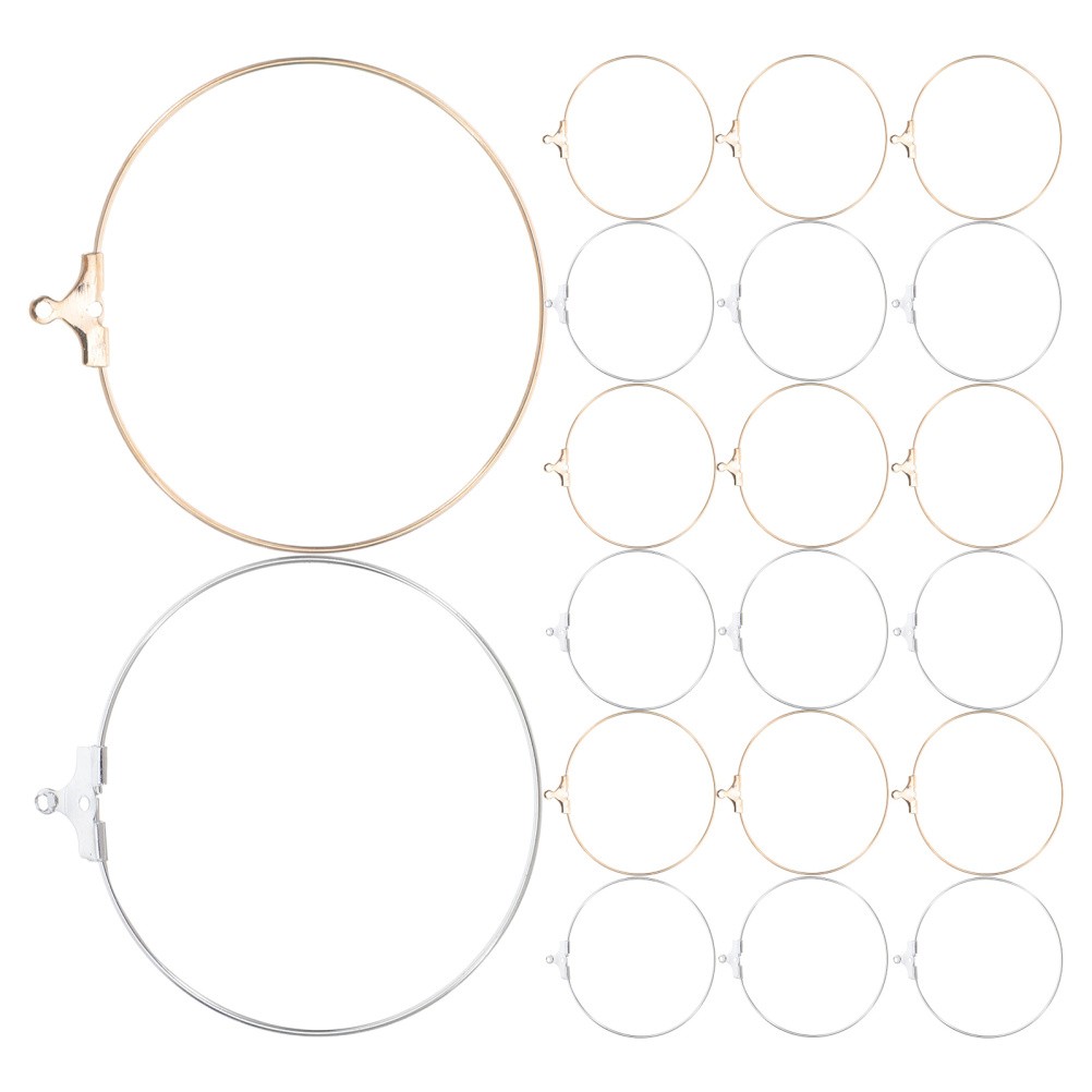 80 Pcs Earring Findings for Jewelry Making Round Hoop Beading Hoops Accessories