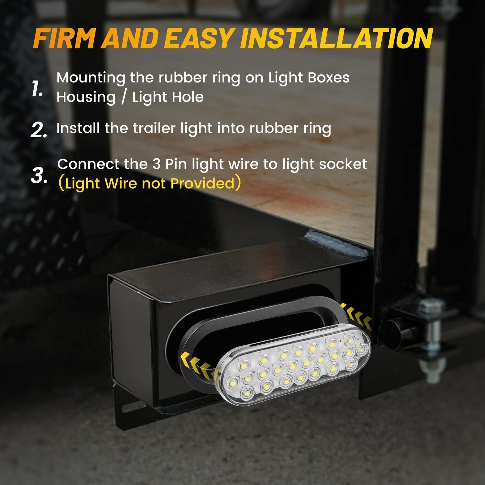 6 Inch Oval White LED Trailer Tail Lights with 6" 24LEDs Light