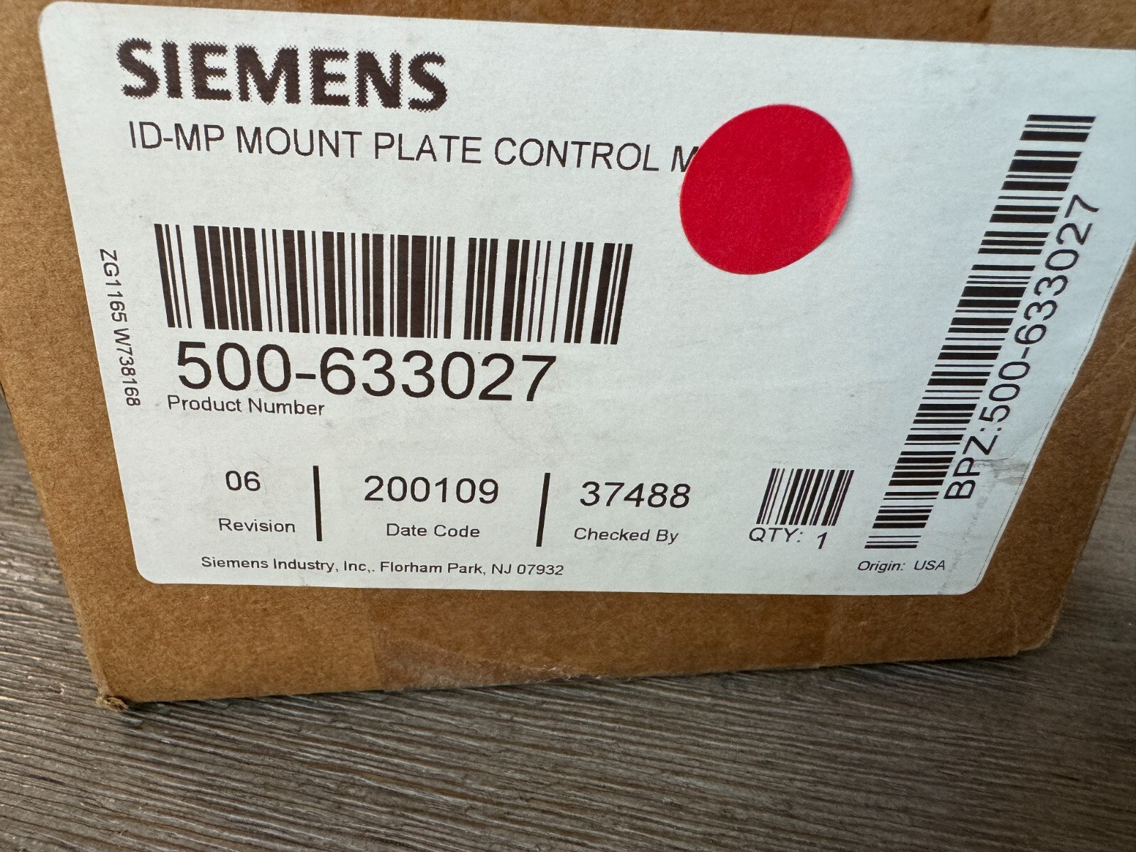 SIEMENS ID-MP - Mount Plate Control Module 500-633027