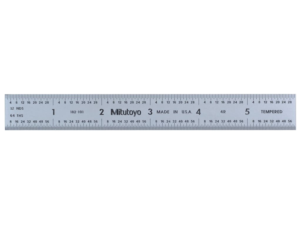 Mitutoyo 182-101 - SERIES 182, WIDE RIGID STEEL RULE, Size - 6in (4R),