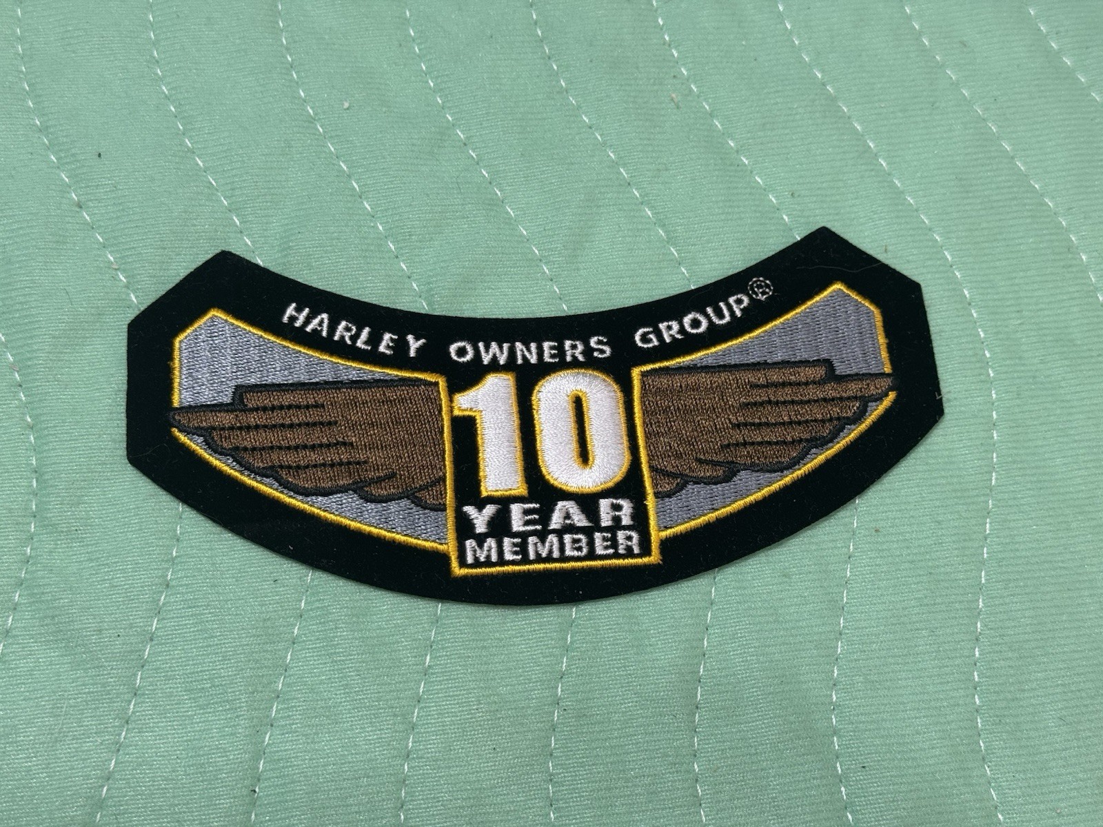 NEW 10 YEAR ANNIVERSARY Harley Davidson Owners Group HOG 10 Wings Patch 5.75"