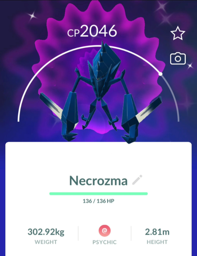 Pokemon Go Shiny Necrozma  - Mini PTC 80k Stardust