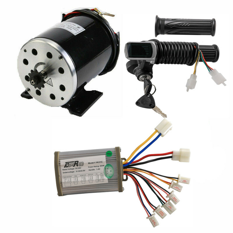 800W 36V Brush Electric Motor Controller Key Throttle for Go kart Quad ATV eBIKE