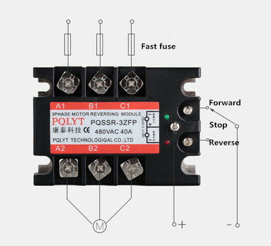 Motor forward and reverse solid state relay PQSSR-3ZFP 40A non-contact
