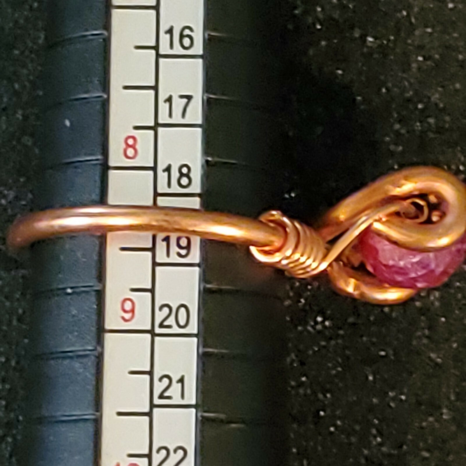 ENERGIZING Ruby and Copper RING size 8.5 elegant HANDCRAFTED UNIQUE Paleo style