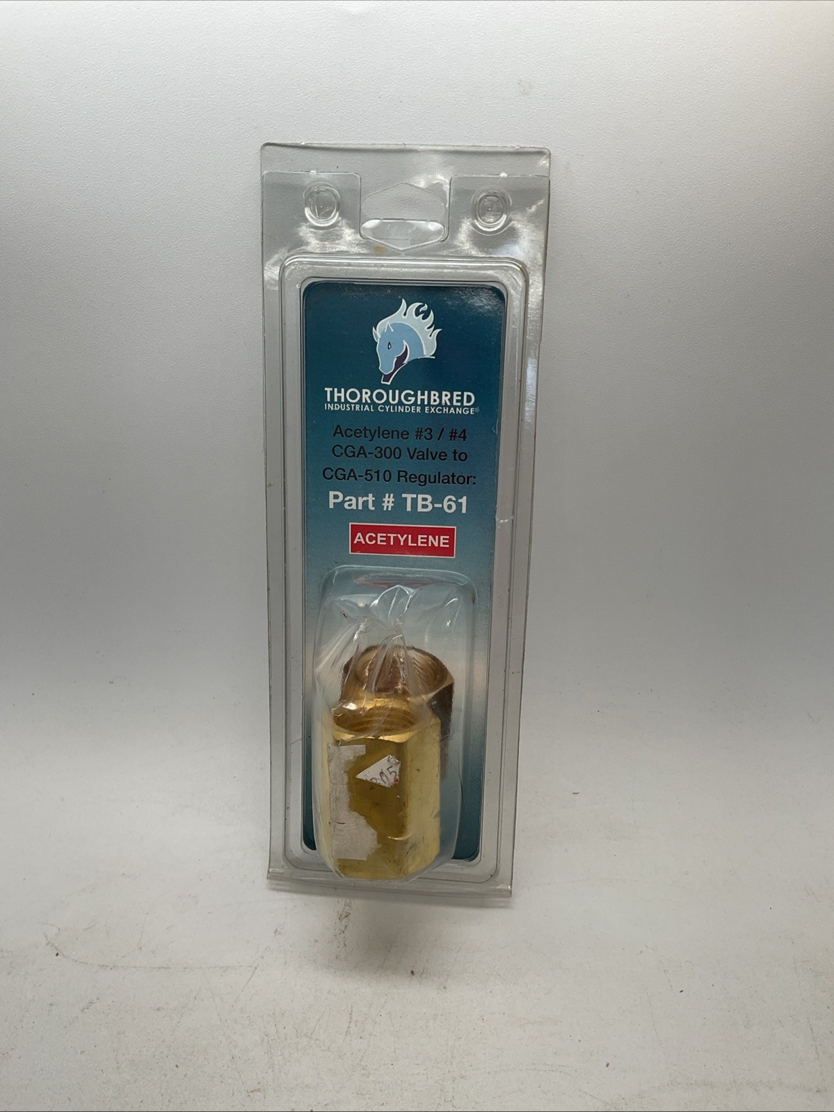 Thoroughbred Brass Valve To Regulator Acetylene #3/#4 CGA-300 CGA-510 Part TB-61