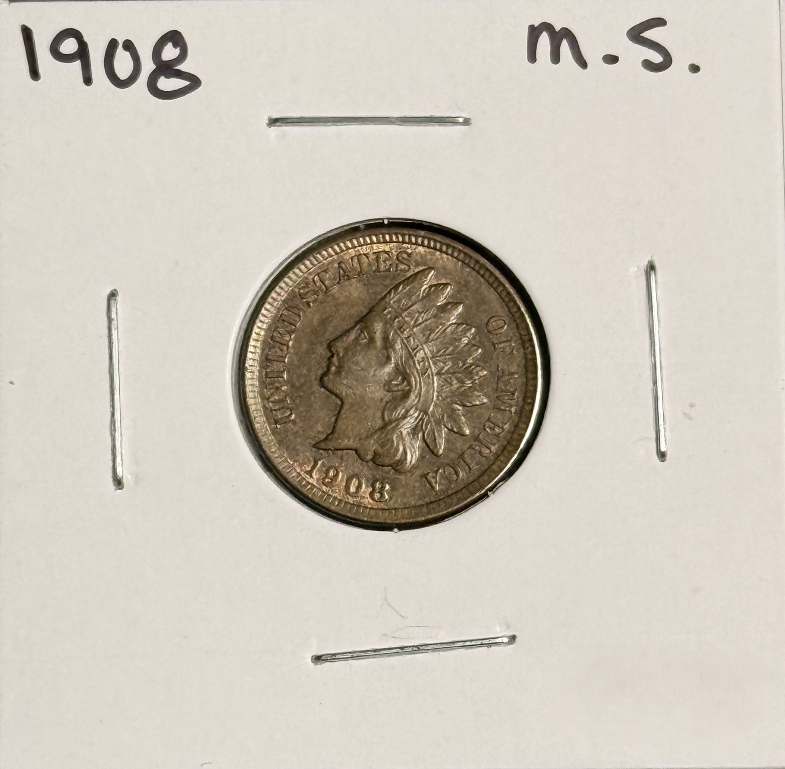 1908 Indian Head Cent, Choice Uncirculated, Brown, (18999)