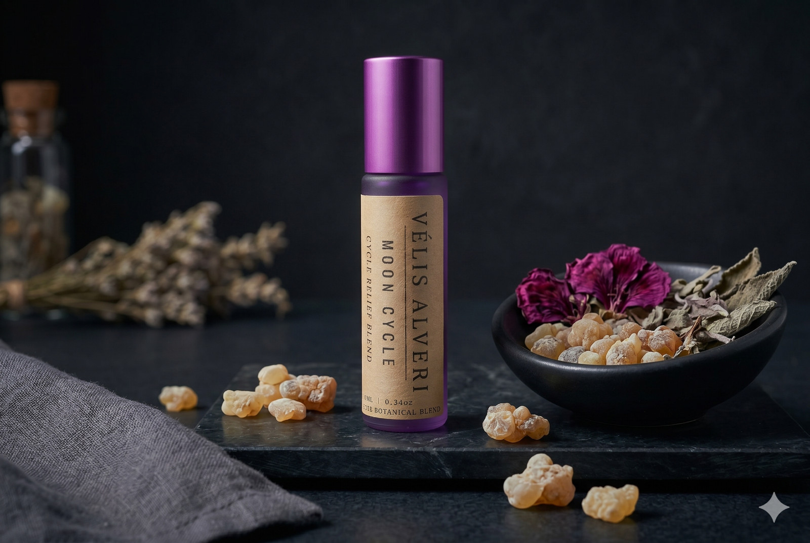 VELIS ALVERI Moon Cycle Essential Oil Roller 10ml Safe Dilution Balance Ritual