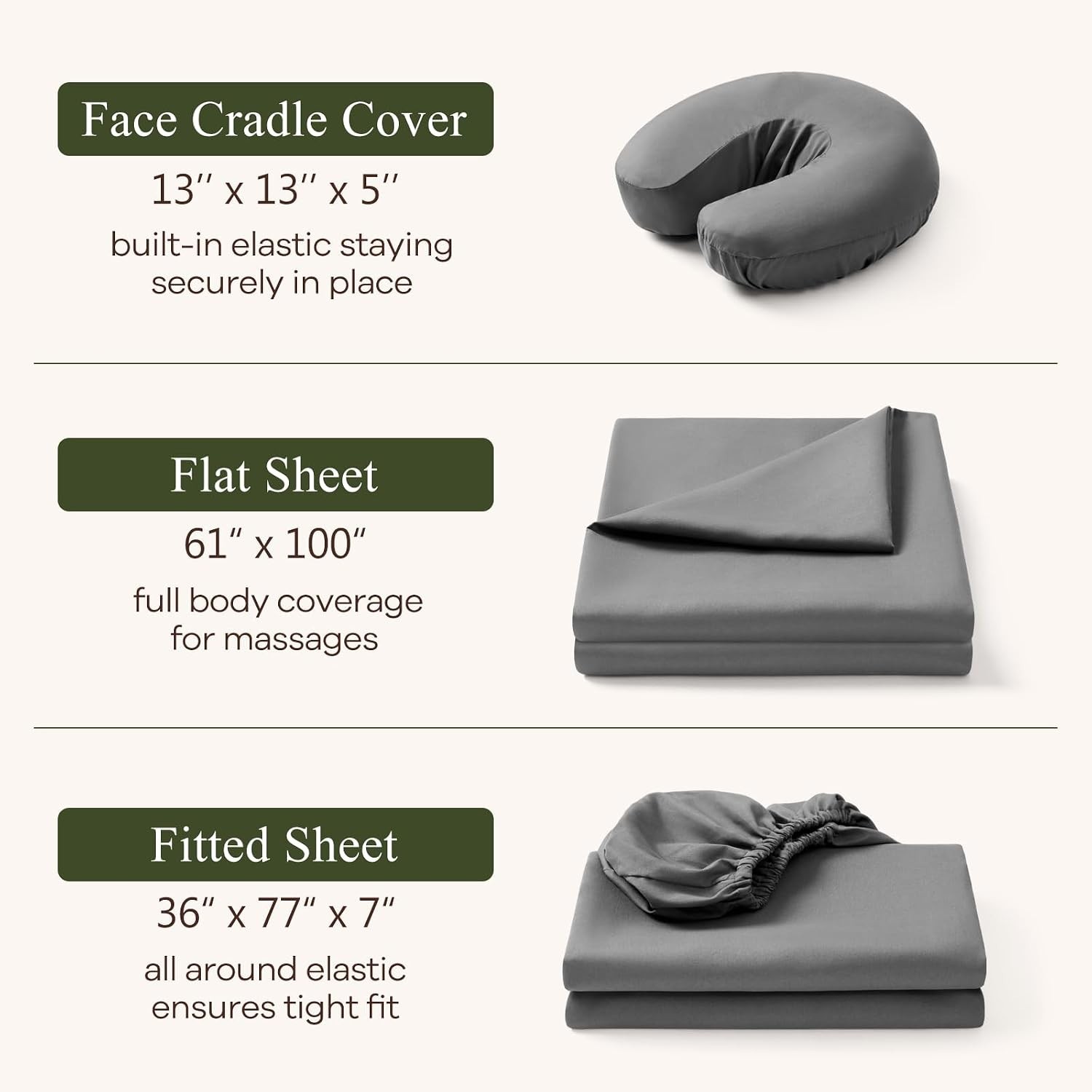 3-Piece Professional Massage Table Sheet Set - Soft Microfiber & Stain Resistant