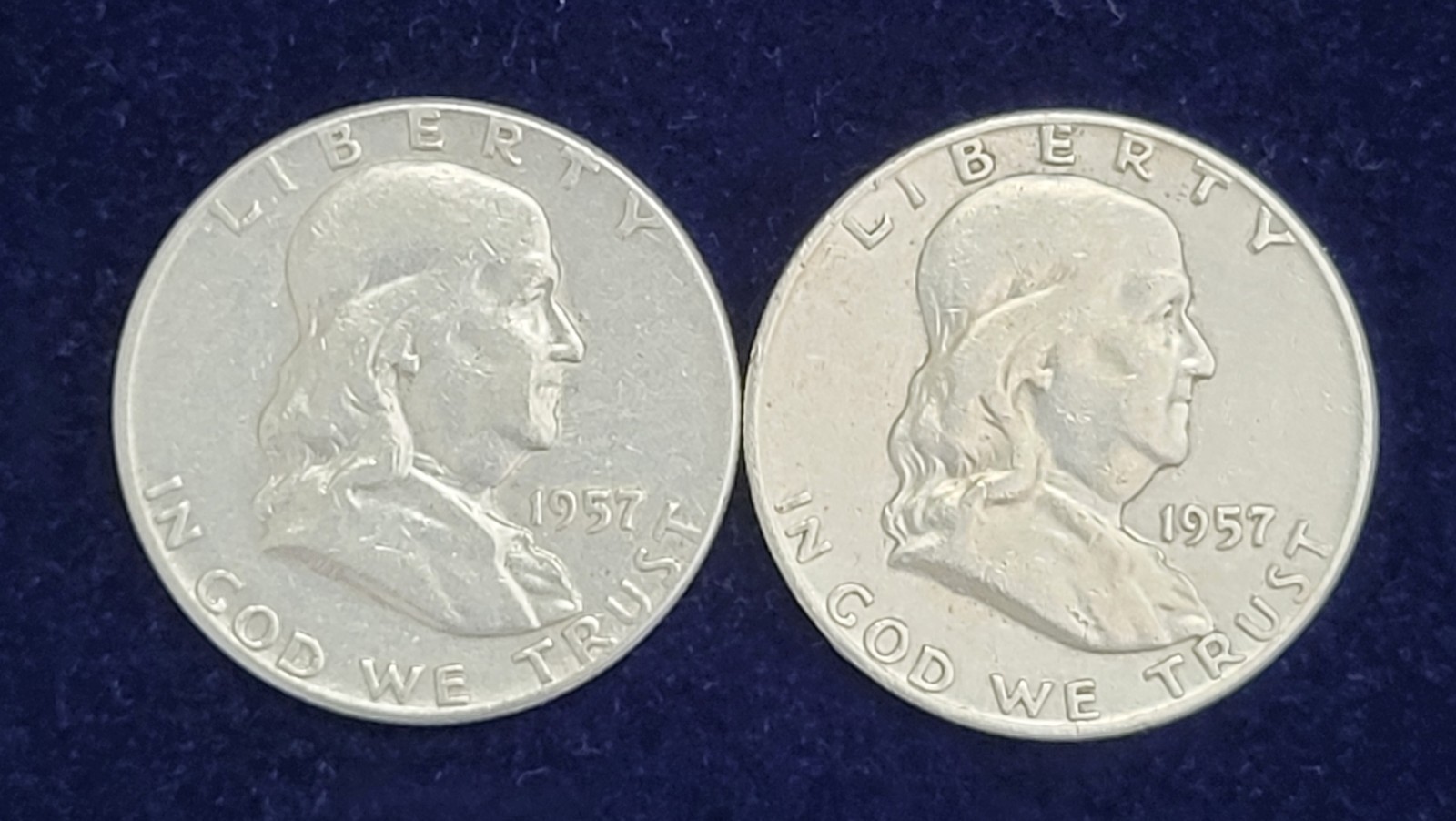 1957-P & 1957-D Franklin Half Dollar 90% Silver 2-Coin Lot
