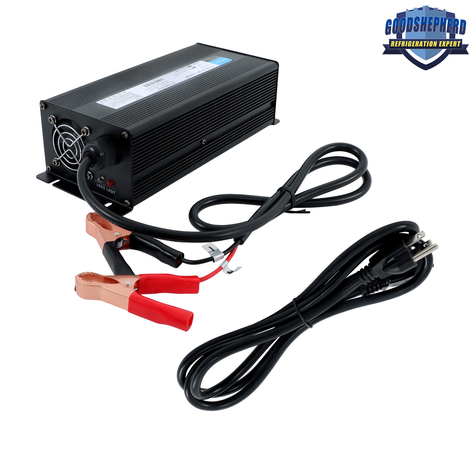 24V 20A LiFePO4 Lithium Battery Charger Black For RVs Commercial Vehicles Boat