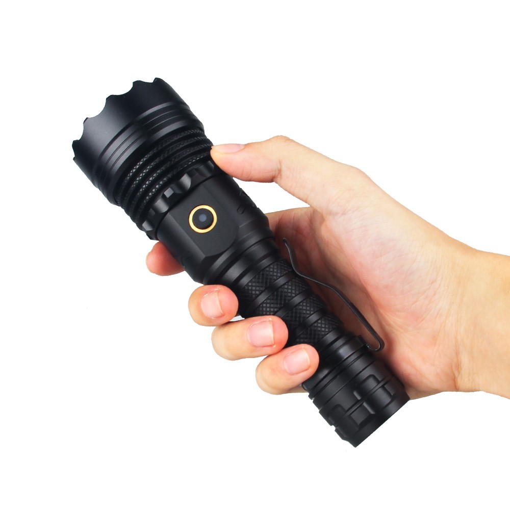 4-Core White Laser LED Flashlight 5 Modes – Rechargeable Waterproof Torch