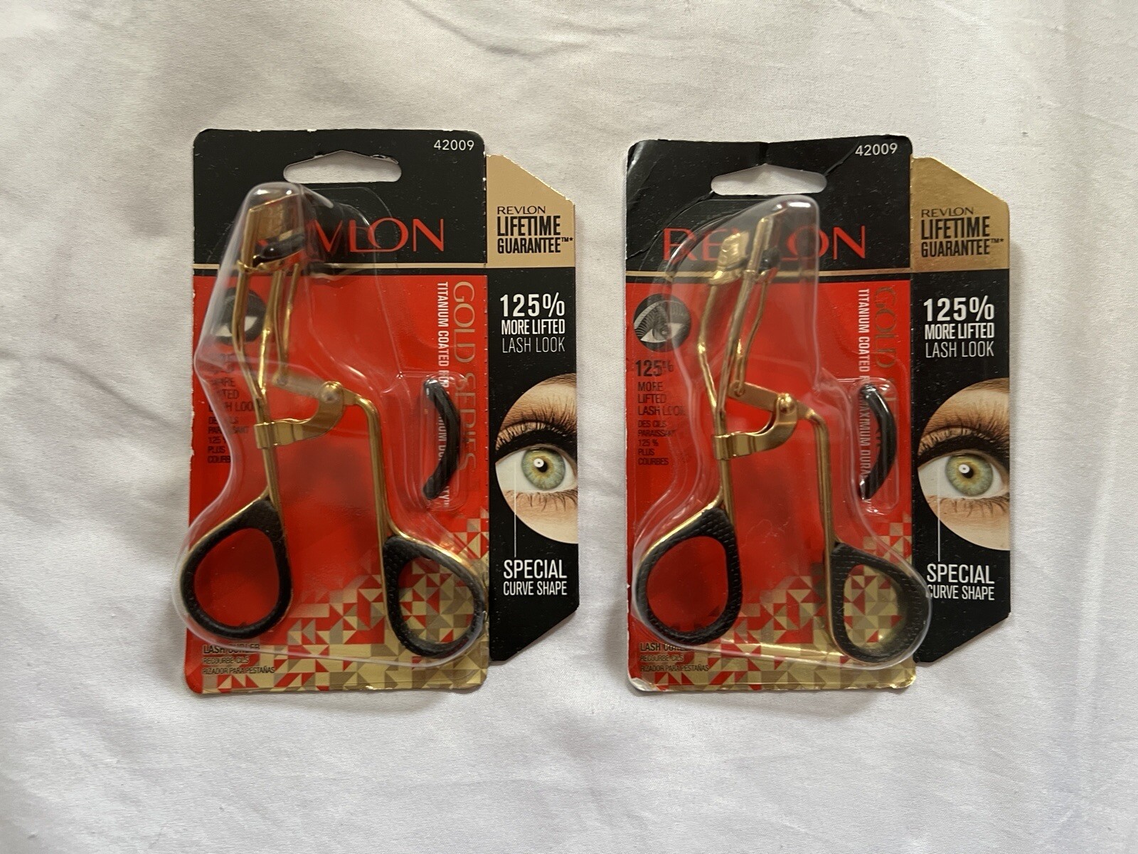 Pack of 2 Revlon GOLD SERIES Lash Curlers Titanium Coated 42009 New