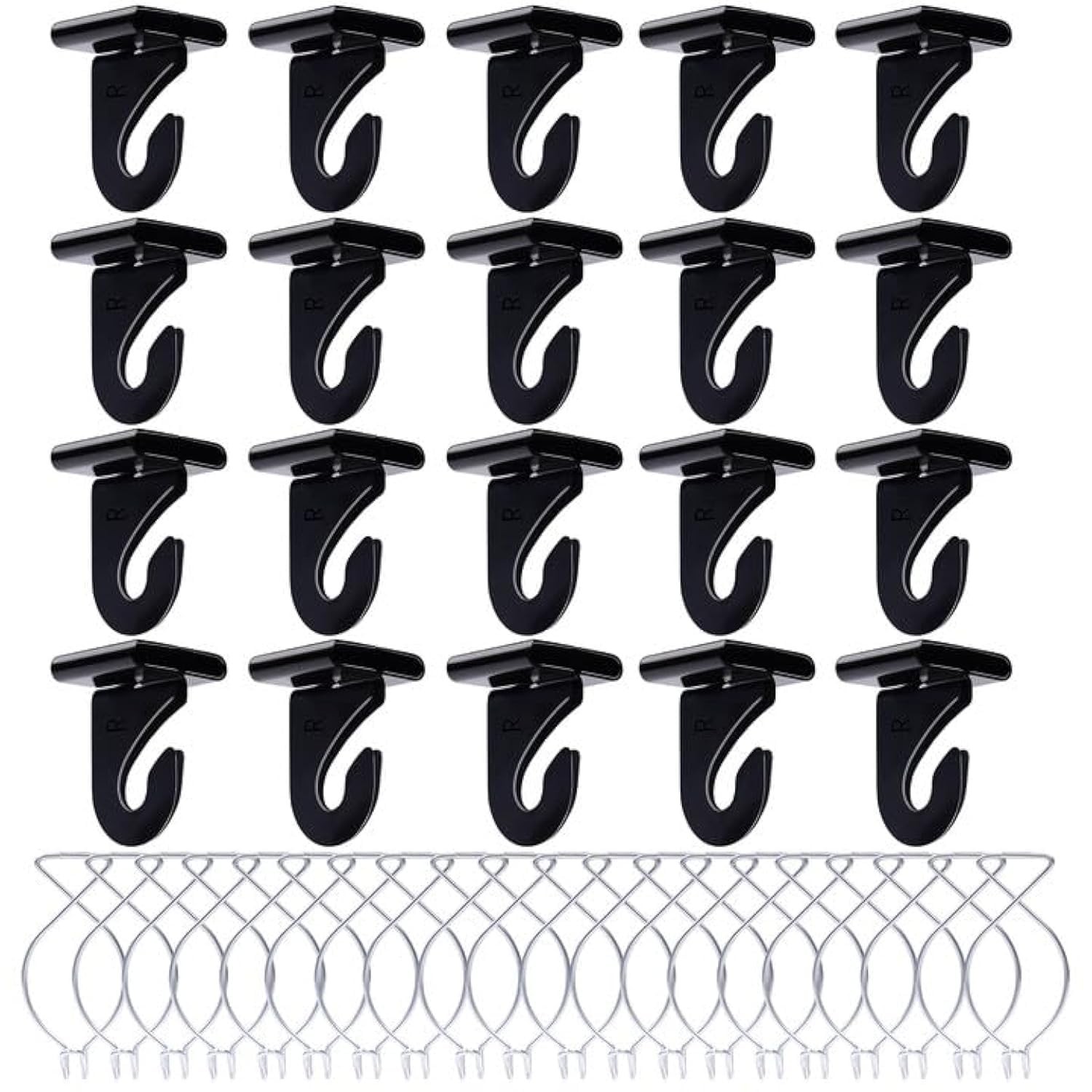 40 Drop Ceiling Hooks for Classrooms & Offices, Black Heavy Duty Ceiling Hook...