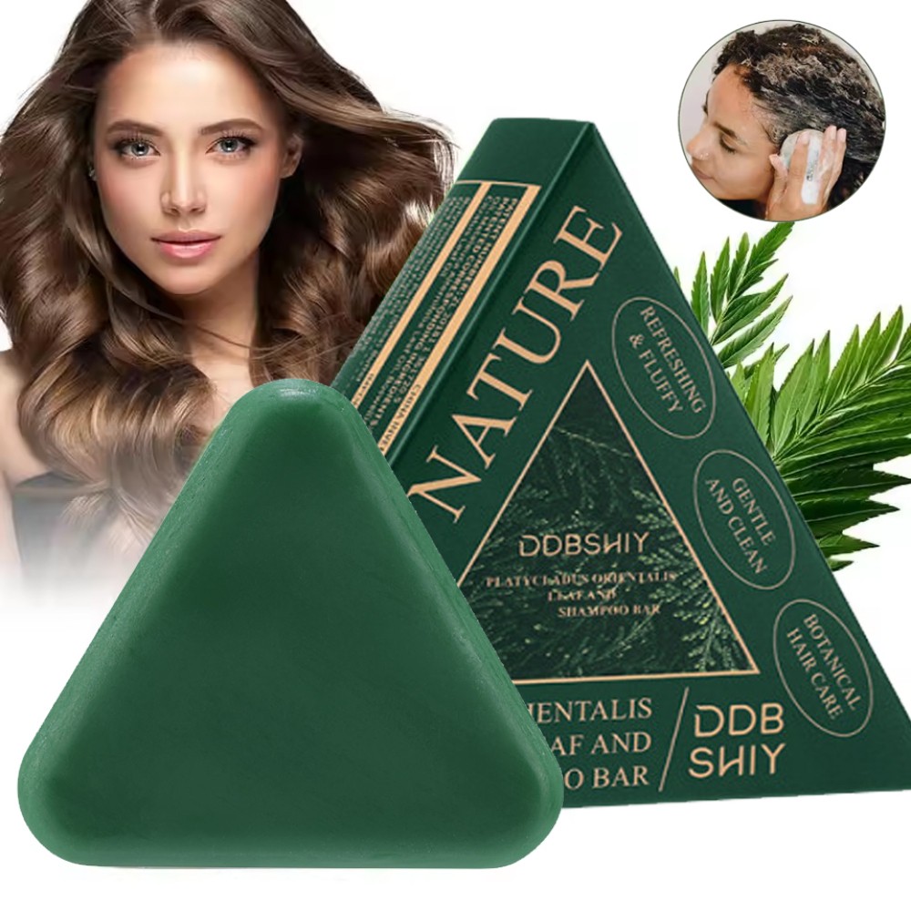 Triangle Shampoo Bar, Natural Seven Green Soap Shampoo, Usman-Grass Shampoo Bar