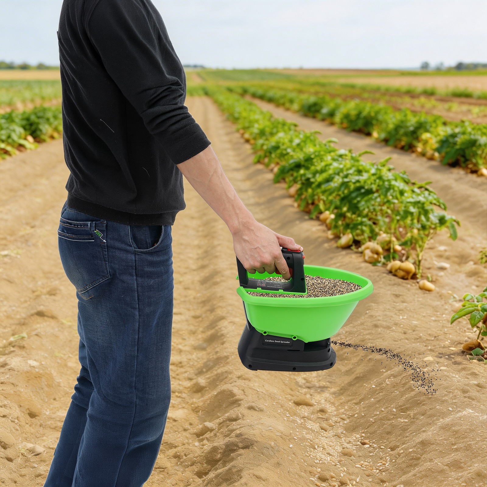 Handheld Power Spreader, Electric Seed Spreader, Electric Fertilizer Spreader