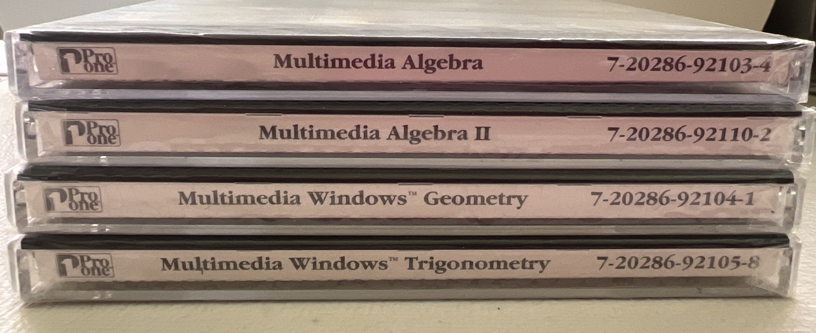 Pro One Multimedia Lot of 4 CD’s- Algebra/Algebra II/Geometry/Trigonometry- New