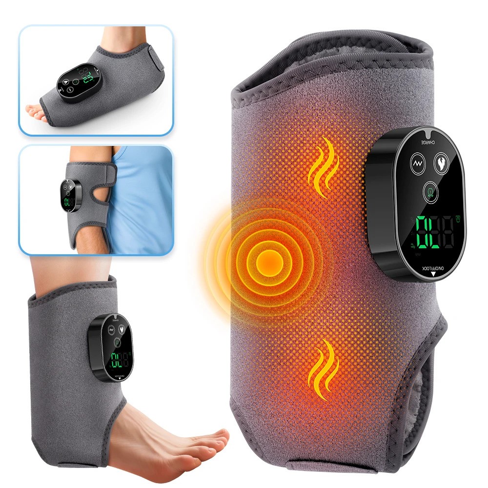 2pcs Electric Foot Ankle Massager Pain Relief 6 Heat Levels, 3 Vibration Modes